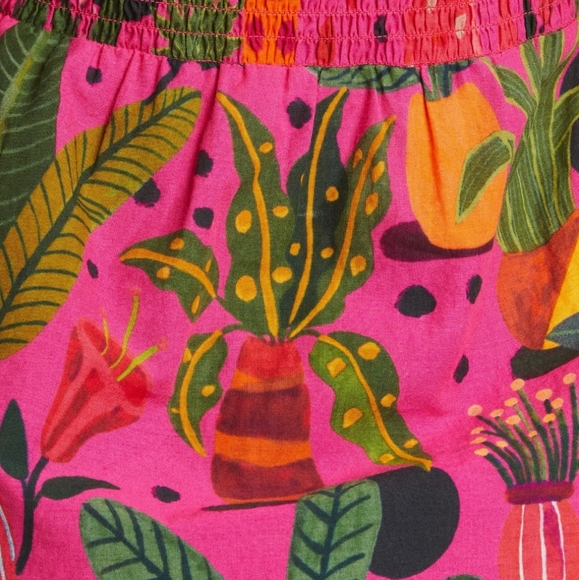 Farm Rio Pop Leopards Blouse Size Small NWT Valentine's Spring Beach Vacay - Picture 9 of 16